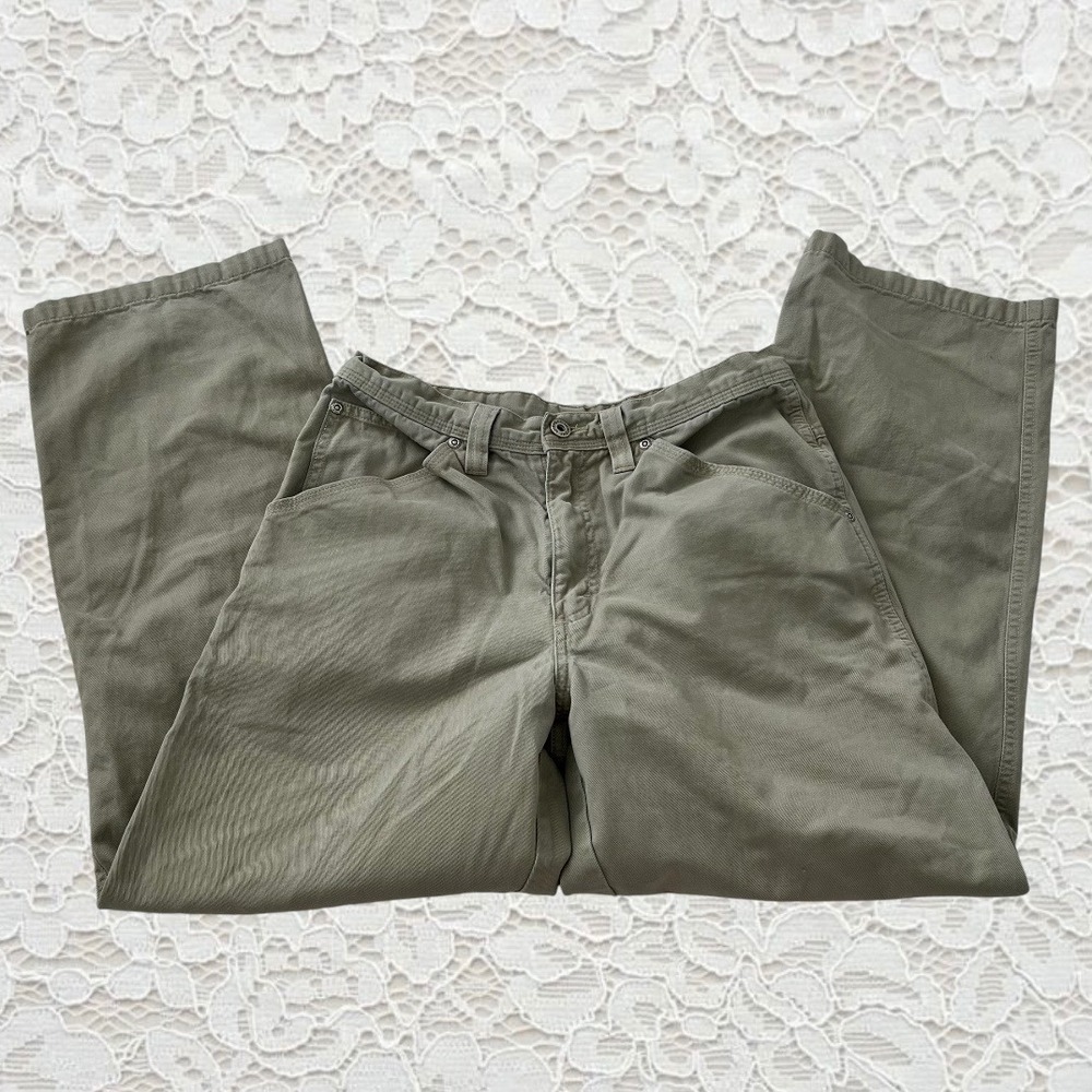 vintage wrangler khaki baggy carpenter pants